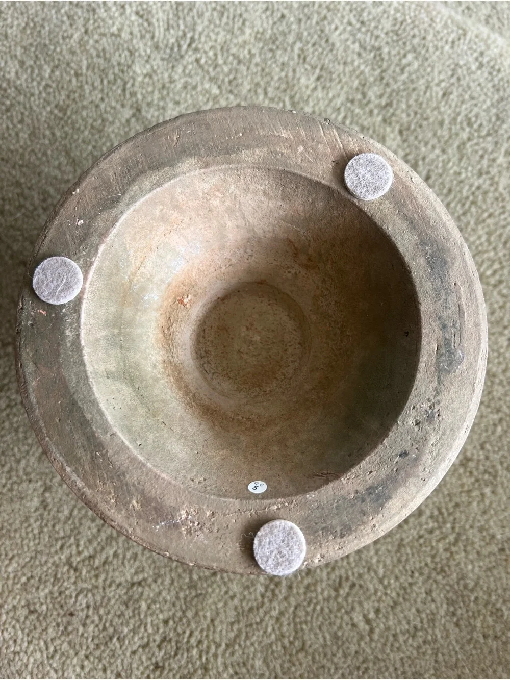Pottery Barn Tuscan Glaze Terra Cotta Pillar Candle Holder - White/Natural